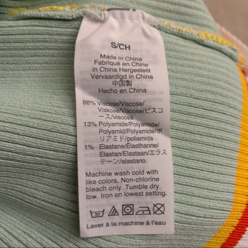 NWT J. Crew Blue Yellow Stripe Ribbed Sweater Dress Sweaterdress - Size Small - Picture 10 of 11